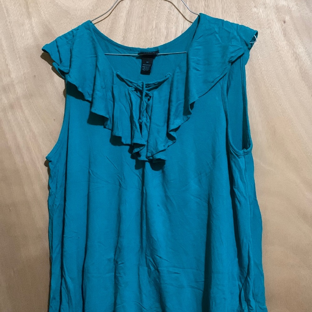 Rue + Ruffle and tie detail Sleeveless Tee - Plus Size 2X